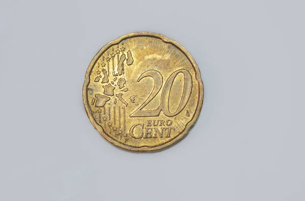 2002年のドイツの20セント硬貨の逆 — ストック写真