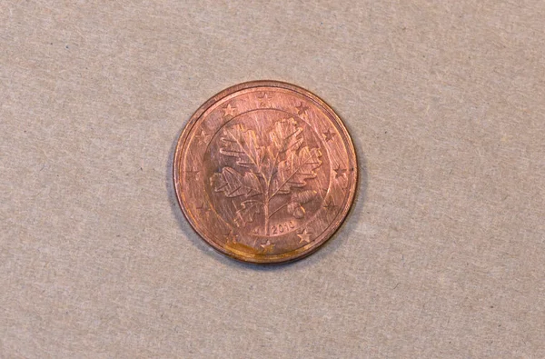2010年德国5欧元硬币的正面 — 图库照片