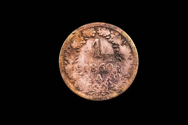 Reverse 1860 Austrian Kreuzer Coin — Stock Photo, Image