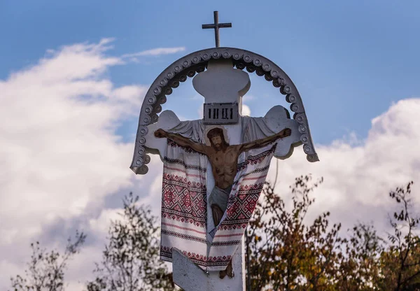 Landscape Worship Cross Rural Highland Thunderstorm — Stock Photo, Image