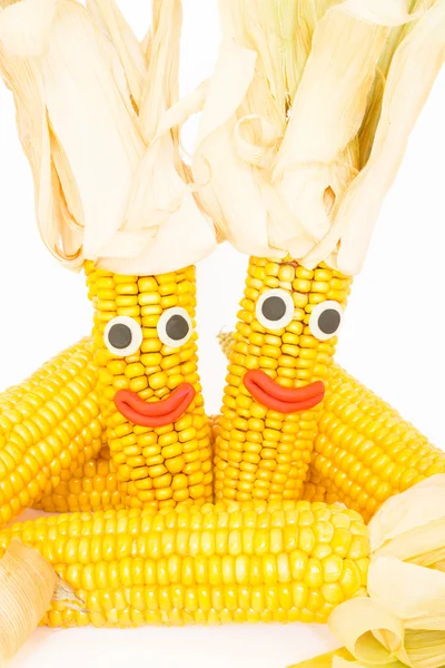 Corncobs avec yeux et bouche — Photo