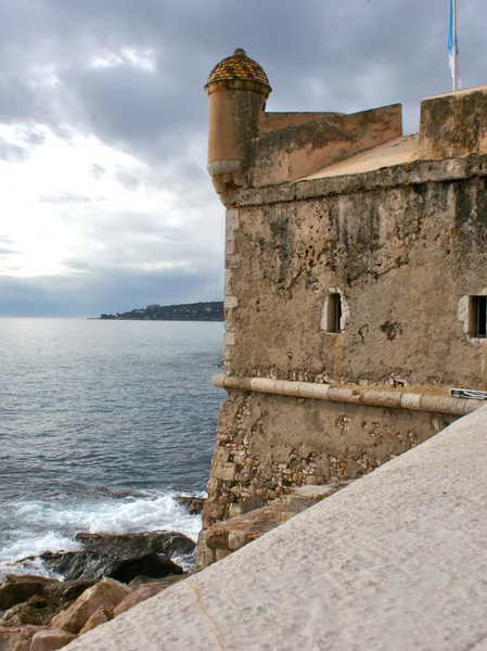 Harbour Fort in Menton, France. It is located near the entrance to the marina. — Stock Photo, Image
