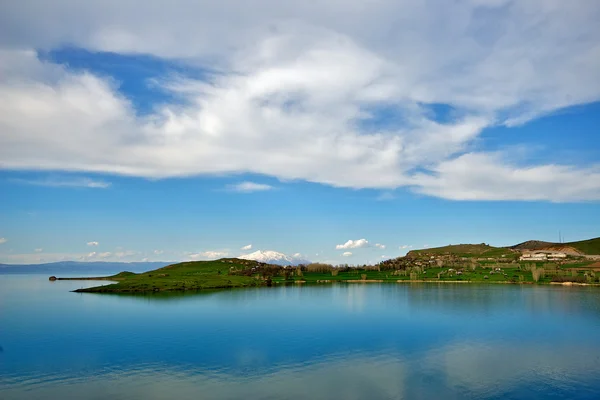 Красивый вид на озеро Ван в Турции Стоковое Фото