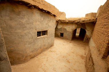 Erbil Kalesi, Kürdistan, Irak konusundaki dolu gökyüzü toz