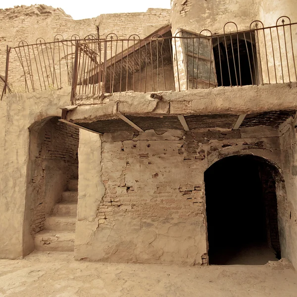 Edificio de ladrillo y arcilla en la ciudadela de Arbil, Kurdistán, Irak — Foto de Stock