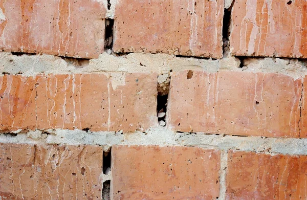 Parete di un vecchio mattone imbiancato — Foto Stock