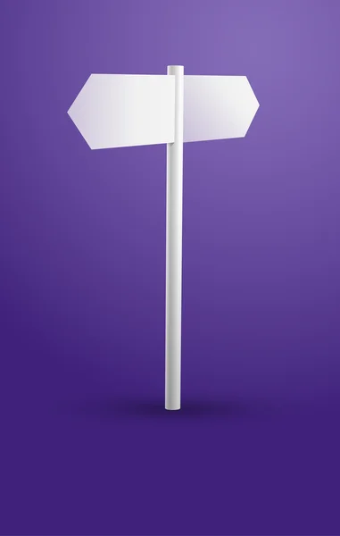 Señalización en blanco sobre fondo violeta — Vector de stock