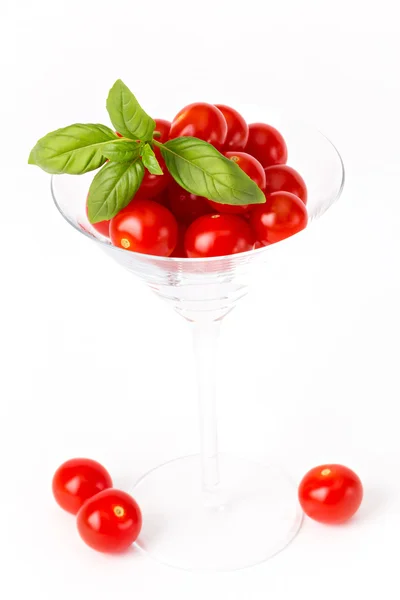 Tomatoes in a cocktail glass — Stock Photo, Image