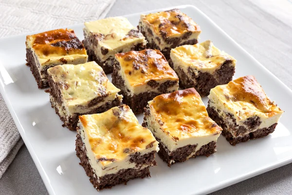 Brownie cheesecake — Stock Photo, Image