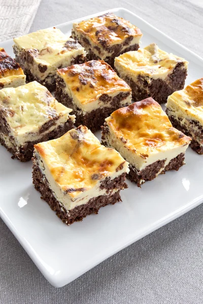 Brownie cheesecake — Stock Photo, Image