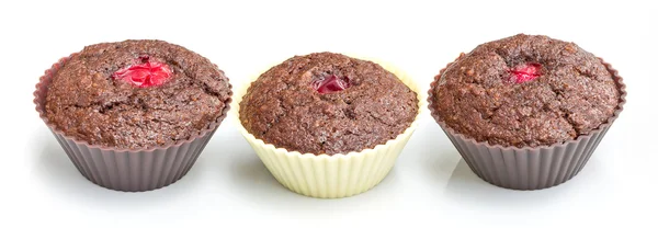 Chocolate muffins with cranberry — Stock Photo, Image