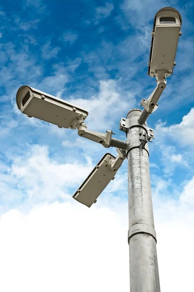 Security Cameras Group on Pillar — Stock Photo, Image