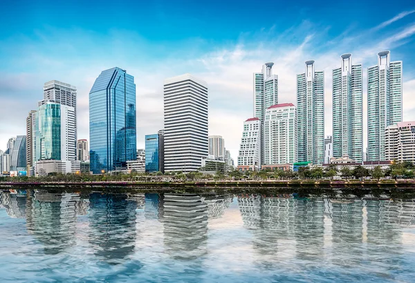 Cityscape on blue sky — Stock Photo, Image