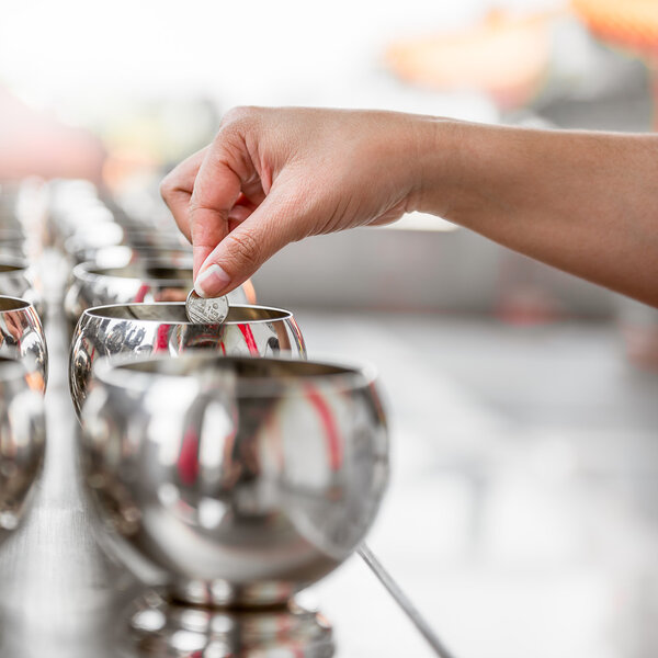 Buddhist donate money