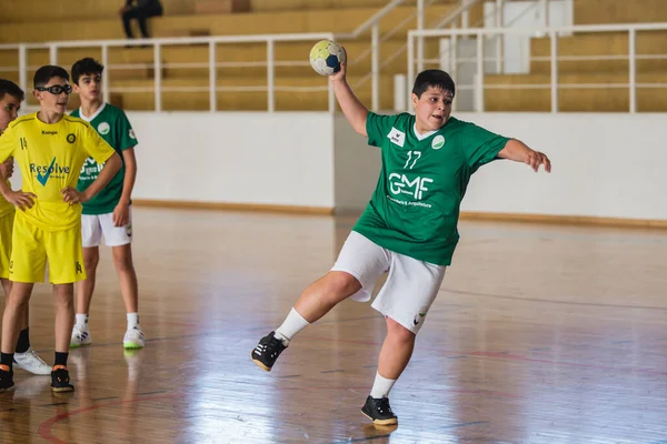 Viana Castelo Portugal November 2021 Afifense Player Action Vermoim Handball — Zdjęcie stockowe