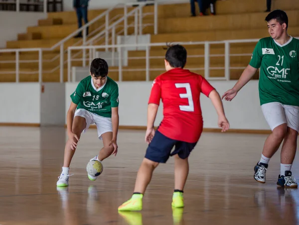 Viana Castelo Portugal November 2021 Afifense Player Action Vermoim Handball Fotos de stock