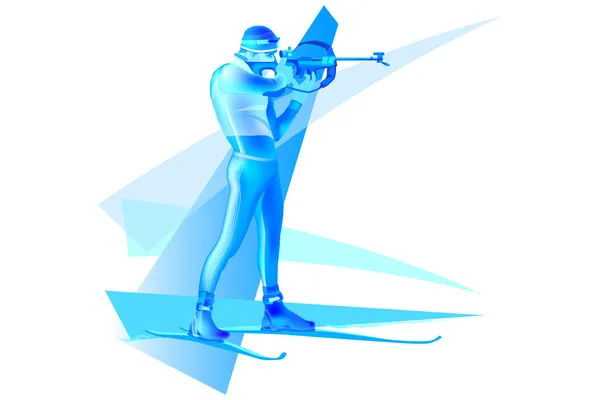 Tir biathloniste coloré dans le but — Image vectorielle