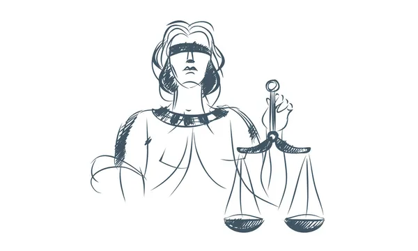 Símbolo da justiça ilustrado — Vetor de Stock