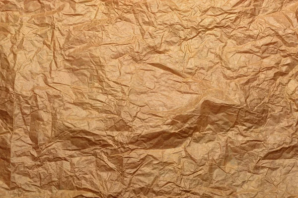 Crumpled Craft Brown Paper Texture Background — Stock Photo, Image