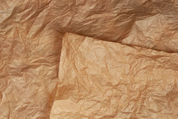 Crumpled Craft Brown Paper Texture Background — Stock Photo, Image