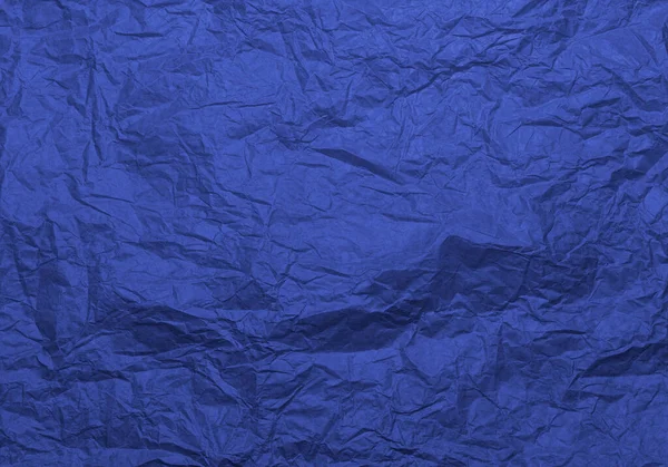 Crumpled Craft Blue Color Paper Texture Background — Stock Photo, Image