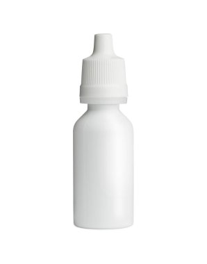 Plastik konteyner göz damlası. Tıbbi ekipman. kırpma yolu ile