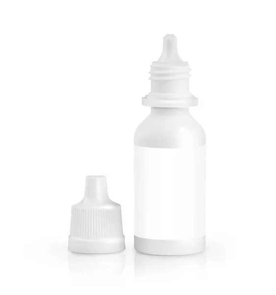 Open Plastic Container Eye Drop Medical Equipment Clipping Path — Stock Photo, Image