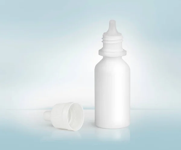 Offene Plastikbehälter Augentropfen Medizinische Geräte Mit Schnittpfad — Stockfoto