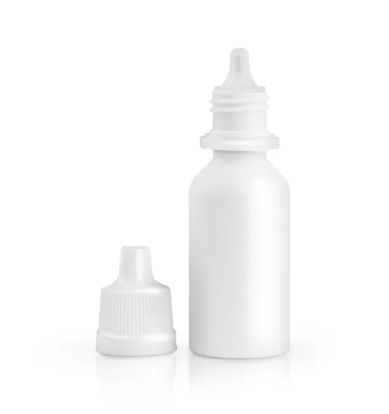 Open Plastic Container Eye Drop Medical Equipment Clipping Path — Stock Photo, Image
