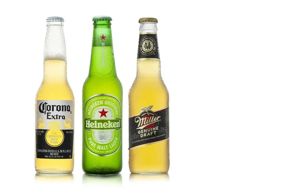 Chisinau Moldova Április 2022 Set World Popular Beer Brands Isolated — Stock Fotó