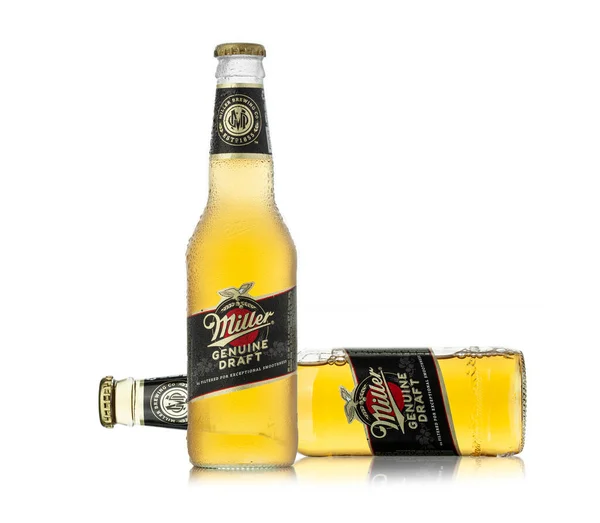Chisinau Moldova Abril 2022 Miller Genuine Draft Cerveza Barril Envasada — Foto de Stock