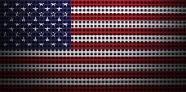 Americká Vlajka Namalovala Barvy Kartáčovanou Kovovou Desku Zblízka Strukturovaný Banner — Stock fotografie