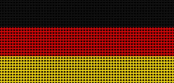 Bandeira Alemã Pintado Cores Uma Placa Metal Escovado Perto Bandeira — Fotografia de Stock