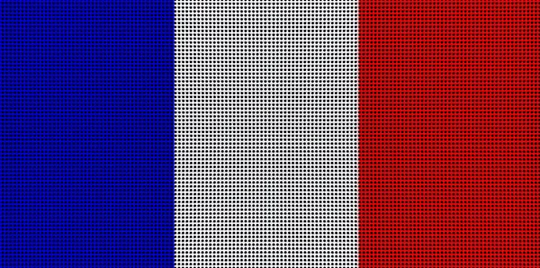 フランスの旗 ヨーロッパの旗は ブラシ付きの金属板の近くに色を描いた 背景には文字が書かれたバナー 金属の背景クローズアップ — ストック写真