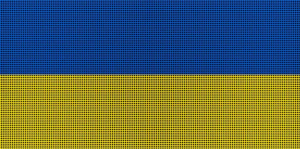 Ukraine Flag Painted Colors Brushed Metal Plate Close Textured Banner — Stock Photo, Image