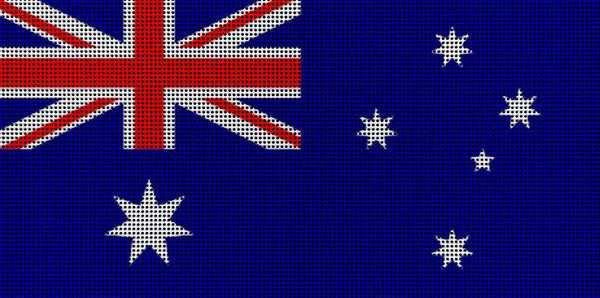 Σημαία Αυστραλίας Βαμμένα Χρώματα Μια Βουρτσισμένη Μεταλλική Πλάκα Από Κοντά — Φωτογραφία Αρχείου