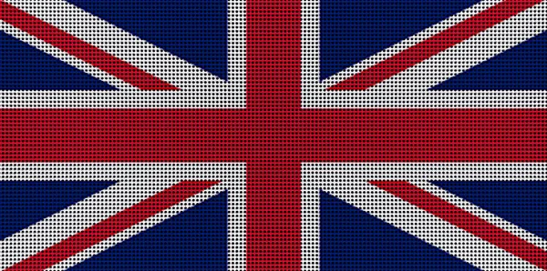 Great Britain Flag Painted Colors Brushed Metal Plate Close Textured — Stock Photo, Image
