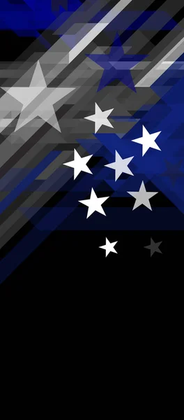 Αστέρια Και Μπλε Γραμμές Σημαία Των Ηπα Λεπτή Μπλε Γραμμή — Διανυσματικό Αρχείο