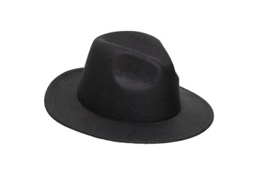 Retro black hat isolated against white background. With clipping path