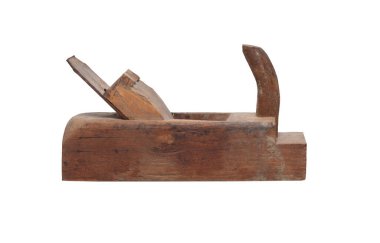 Beyaz bir arka plan üzerinde izole eski ahşap uçaklar