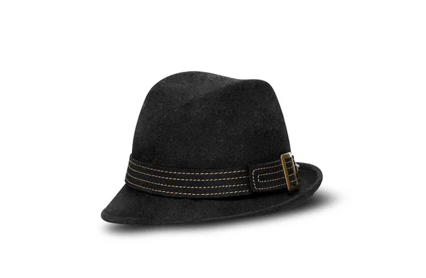 Retro Black Hat Isolated White Background Clipping Path — 图库照片