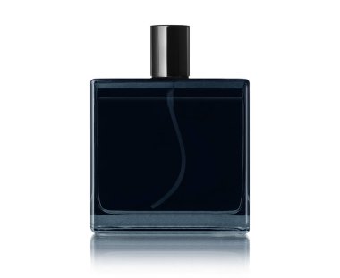 siyah parfum şişe üzerinde beyaz izole