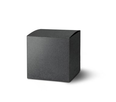 Black gift cardboard box isolatedon a white background. With clipping path