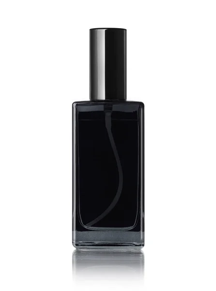 Sticlă Parfum Negru Izolată Alb — Fotografie, imagine de stoc