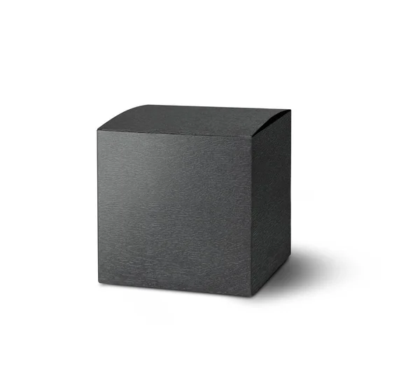 Black Gift Cardboard Box Isolatedon White Background Clipping Path — Stock fotografie