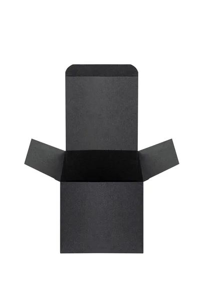 Black Gift Cardboard Box Isolatedon White Background Clipping Path — ストック写真