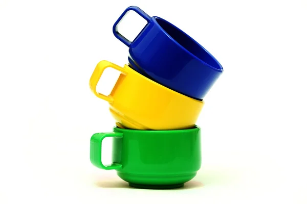 Three colourful cups — Stock Photo, Image