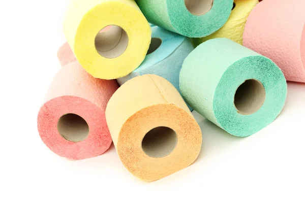 Colorful toilet paper rolls — Stock Photo, Image