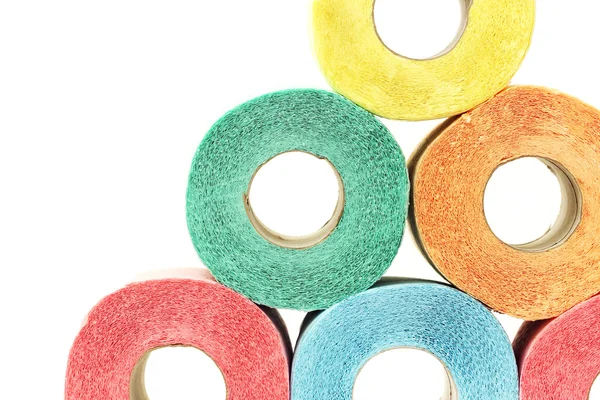 Hodně barevný toaletní papír role — Stock fotografie