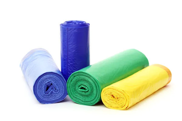 A lot of garbage bags rolls — Stock Photo, Image
